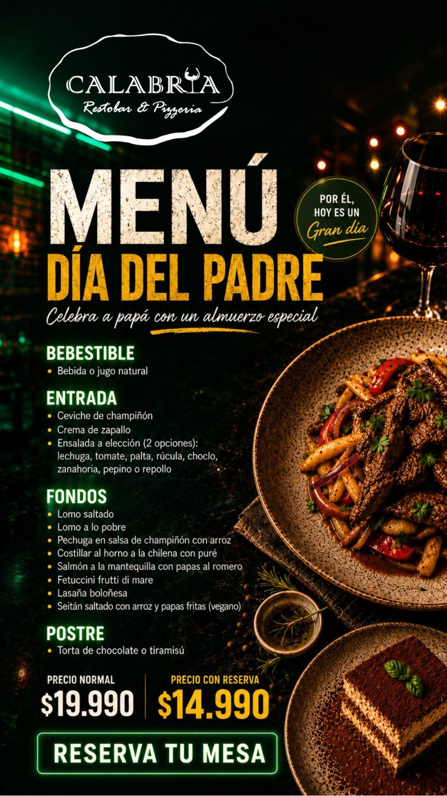 Menú Día del Padre Calabria